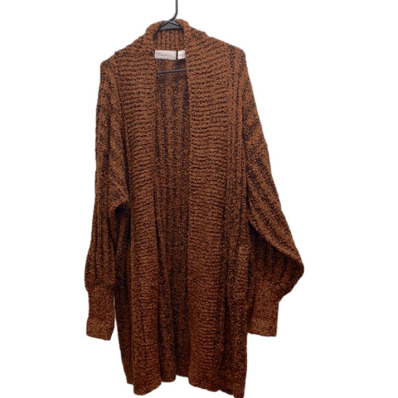 Vintage Penbrooke Lane Oversized Loop Rib Knit Long Open Sweater size Medium - Picture 1 of 10